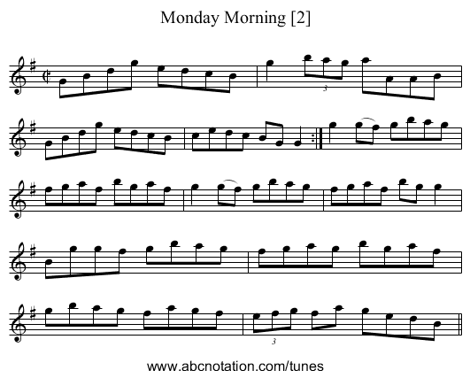 Monday Morning [2] - staff notation