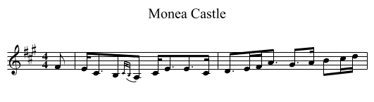 Monea Castle - staff notation