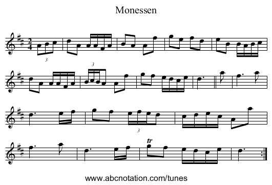 Monessen - staff notation