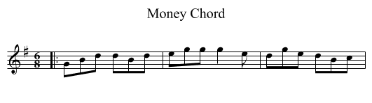 Money Chord - staff notation