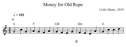 Money for Old Rope - staff notation