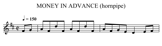 MONEY IN ADVANCE (hornpipe) - staff notation