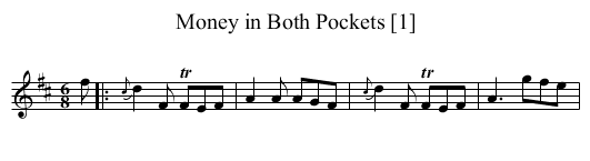 Money in Both Pockets [1] - staff notation