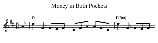 Money in Both Pockets - staff notation