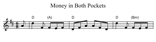 Money in Both Pockets - staff notation