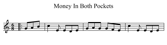 Money In Both Pockets - staff notation