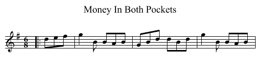 Money In Both Pockets - staff notation