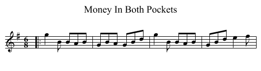Money In Both Pockets - staff notation