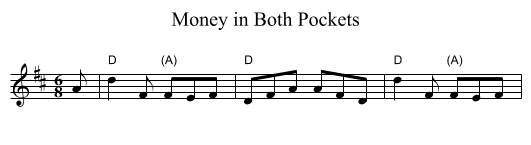 Money in Both Pockets - staff notation