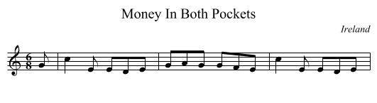 Money In Both Pockets - staff notation