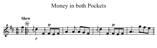 Money in both Pockets - staff notation