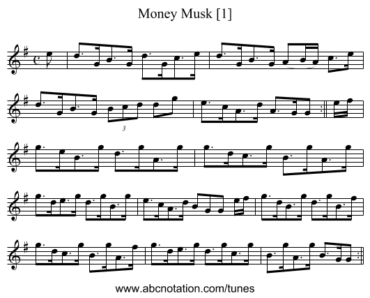 Money Musk [1] - staff notation