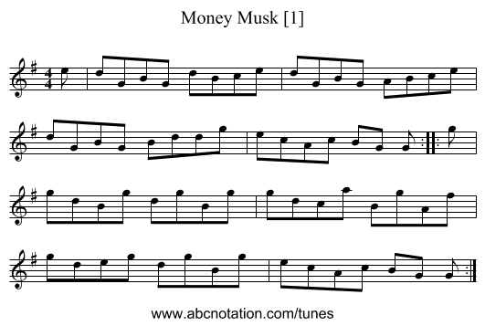 Money Musk [1] - staff notation