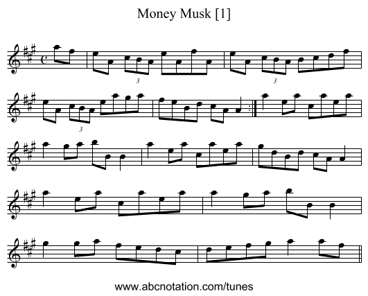 Money Musk [1] - staff notation