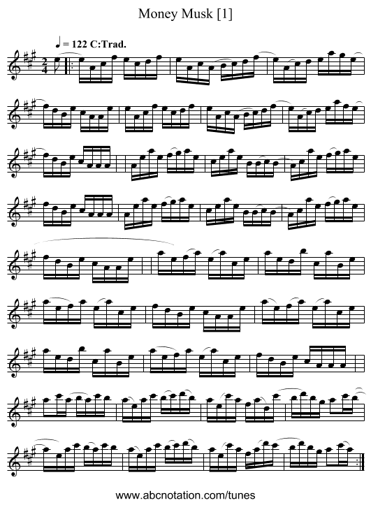 Money Musk [1] - staff notation