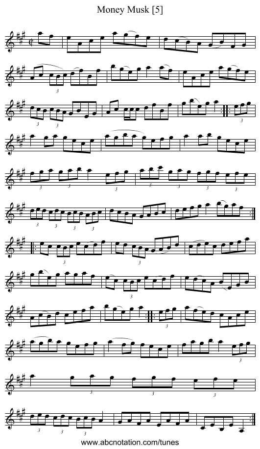 Money Musk [5] - staff notation