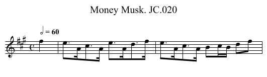 Money Musk. JC.020 - staff notation