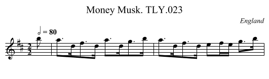 Money Musk. TLY.023 - staff notation