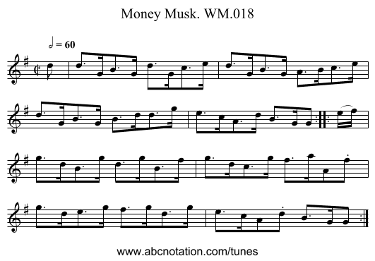 Money Musk. WM.018 - staff notation