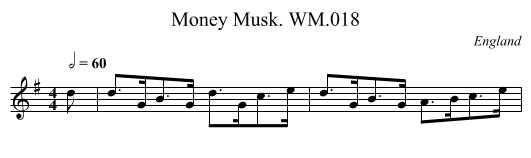 Money Musk. WM.018 - staff notation