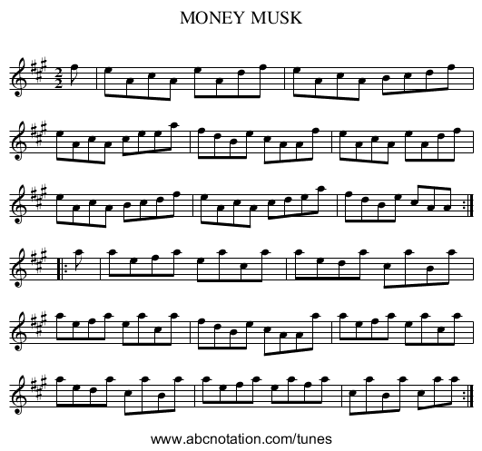 MONEY MUSK - staff notation