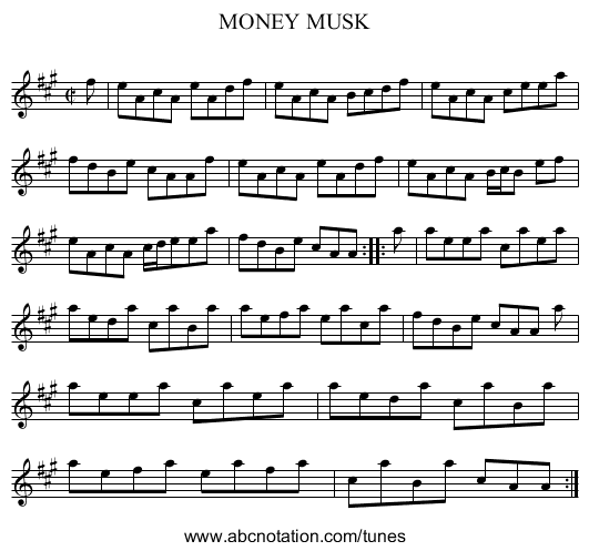 MONEY MUSK - staff notation