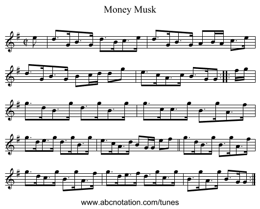 Money Musk - staff notation