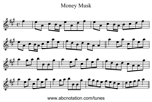 Money Musk - staff notation