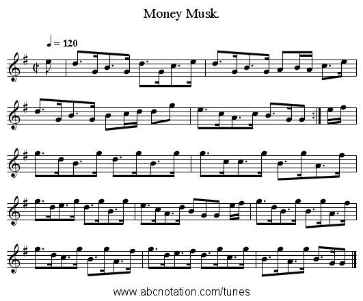 Money Musk. - staff notation