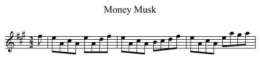 Money Musk - staff notation