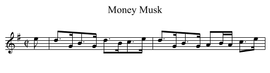 Money Musk - staff notation
