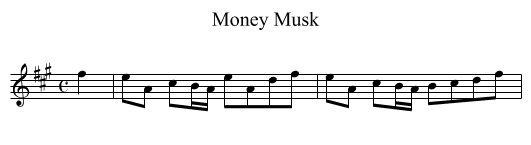 Money Musk - staff notation