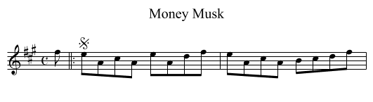 Money Musk - staff notation