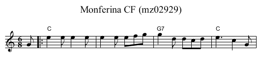 Monferina CF (mz02929) - staff notation