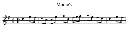 Monie's - staff notation
