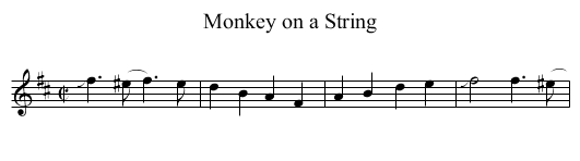Monkey on a String - staff notation