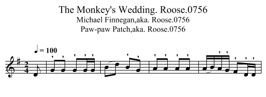 Monkey's Wedding. Roose.0756, The - staff notation