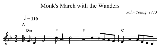 Monk's March with the Wanders - staff notation