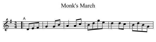 Monk's March - staff notation