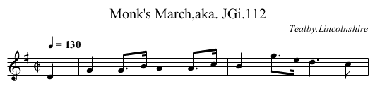 Monk's March,aka. JGi.112 - staff notation