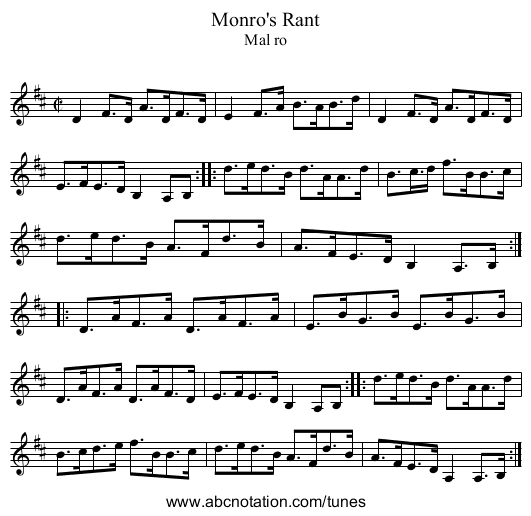 Monro's Rant - staff notation