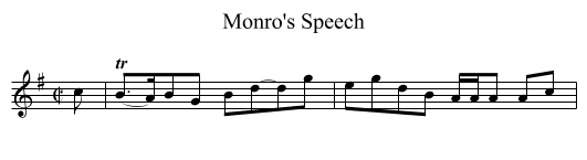 Monro's Speech - staff notation
