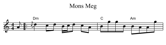 Mons Meg - staff notation