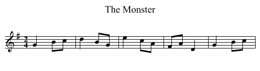 Monster, The - staff notation