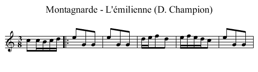 Montagnarde - L'émilienne (D. Champion) - staff notation