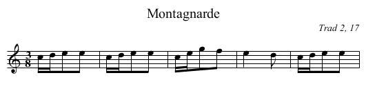 Montagnarde - staff notation