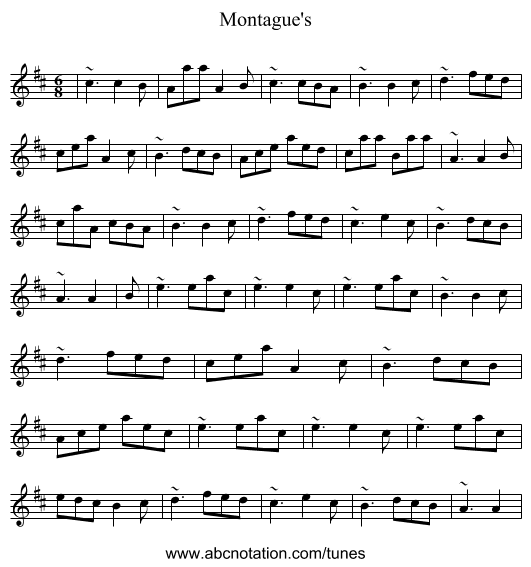 Montague's - staff notation