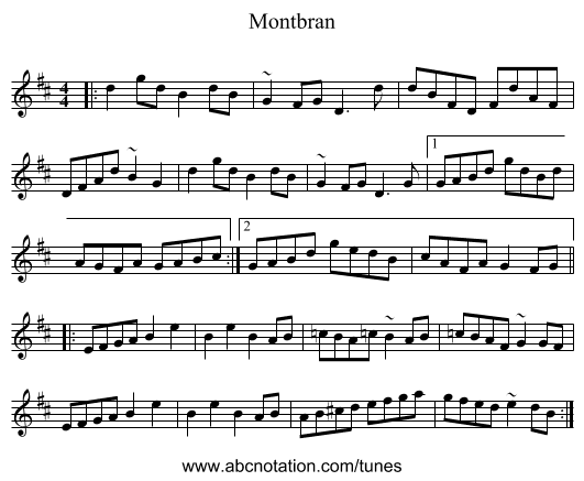 Montbran - staff notation
