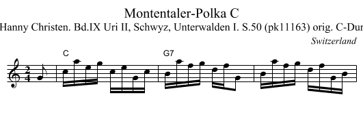 Montentaler-Polka C - staff notation