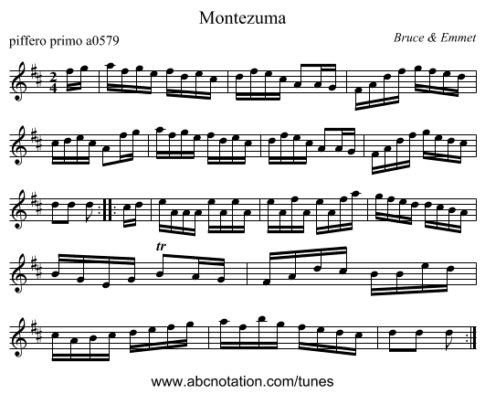 Montezuma - staff notation